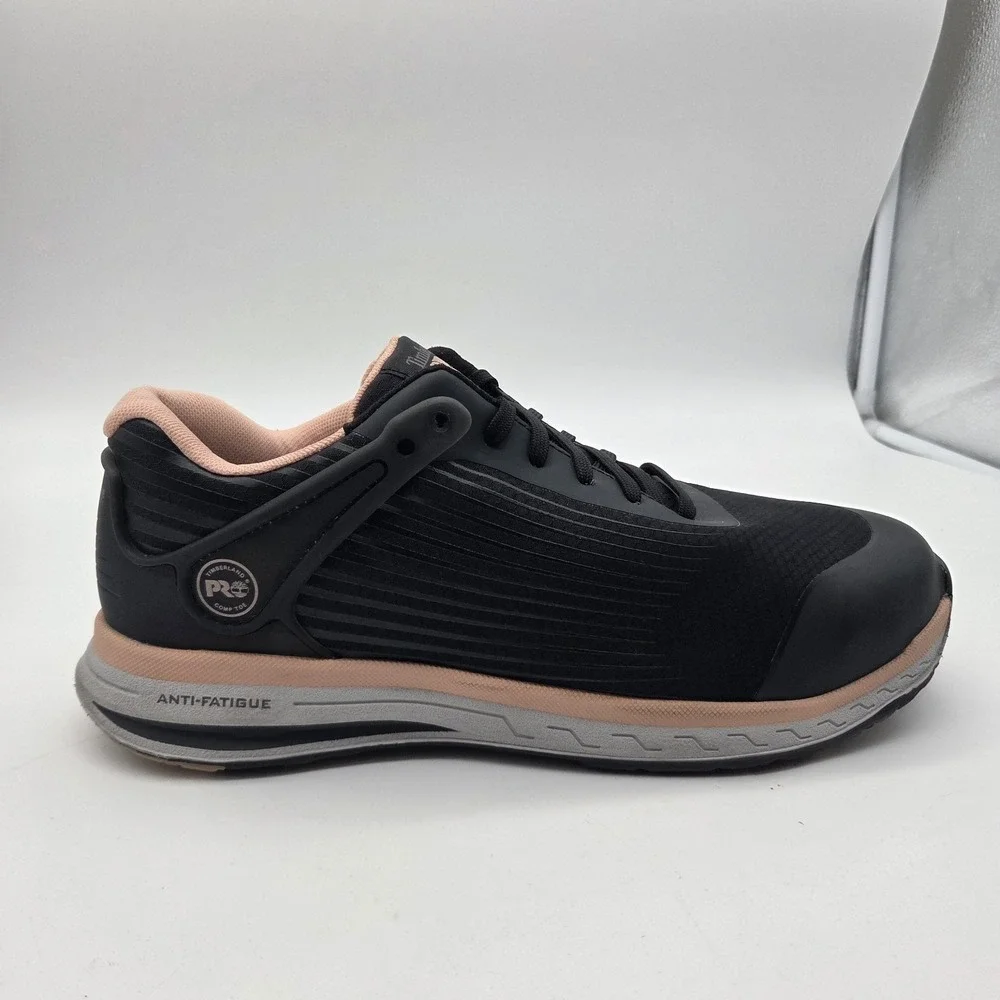 Timberland PRO Composite Safety Shoe Women's Size 9.5 Drivetrain Black/Pink EUC